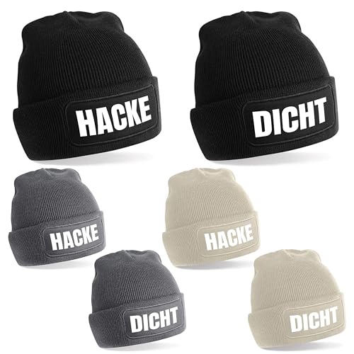 Herzbotschaft Beanie Strickmütze mit Spruch | Dicht | schwarz | Unisex SoftTouch angenehm weiche und warme Wintermütze | OneSize Einheitsgröße für Erwachsene von Herzbotschaft