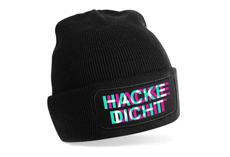 Herzbotschaft Beanie Strickmütze mit Spruch HACKEDICHT (Mütze mit Aufdruck, Skimütze) Unisex SoftTouch angenehm weiche und warme Wintermütze Einheitsgröße von Herzbotschaft