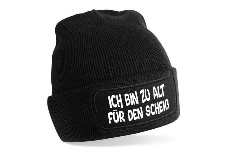 Herzbotschaft Beanie Strickmütze mit Spruch ICH BIN ZU ALT FÜR DEN SCHEISS (Skimütze) Unisex Mütze angenehm weiche und warme Wintermütze Einheitsgröße von Herzbotschaft