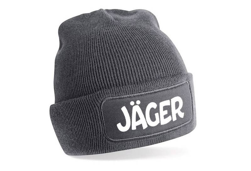 Herzbotschaft Beanie Strickmütze mit Spruch JÄGER (Skimütze) Unisex Mütze angenehm weiche und warme Wintermütze Einheitsgröße von Herzbotschaft