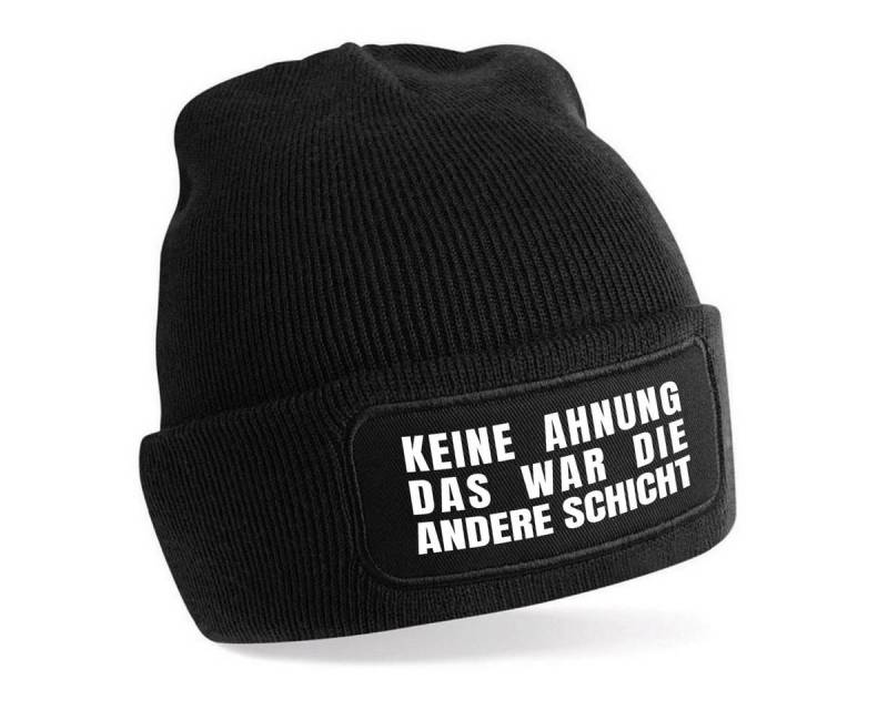 Herzbotschaft Beanie Strickmütze mit Spruch KEINE AHNUNG DAS WAR DIE ANDERE SCHICHT (Mütze mit Aufdruck, Skimütze) Unisex SoftTouch angenehm weiche und warme Wintermütze Einheitsgröße von Herzbotschaft