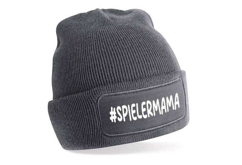 Herzbotschaft Beanie Strickmütze mit Spruch #SPIELERMAMA (Mütze mit Aufdruck, Skimütze) Unisex SoftTouch angenehm weiche und warme Wintermütze Einheitsgröße von Herzbotschaft