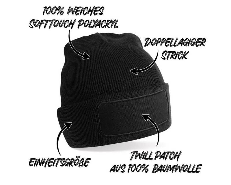 Herzbotschaft Beanie Strickmütze mit Spruch Security (Mütze mit Aufdruck, Skimütze) Unisex SoftTouch angenehm weiche und warme Wintermütze Einheitsgröße von Herzbotschaft