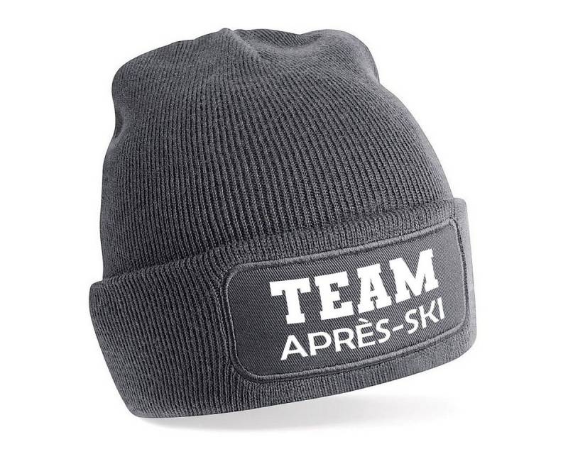 Herzbotschaft Beanie Strickmütze mit Spruch TEAM APRÈS-SKi (Mütze mit Aufdruck, Skimütze) Unisex SoftTouch angenehm weiche und warme Wintermütze Einheitsgröße von Herzbotschaft