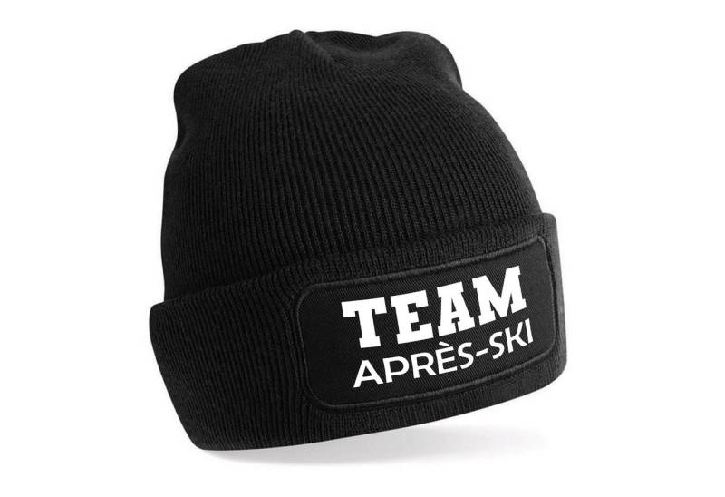 Herzbotschaft Beanie Strickmütze mit Spruch TEAM APRÈS-SKi (Mütze mit Aufdruck, Skimütze) Unisex SoftTouch angenehm weiche und warme Wintermütze Einheitsgröße von Herzbotschaft