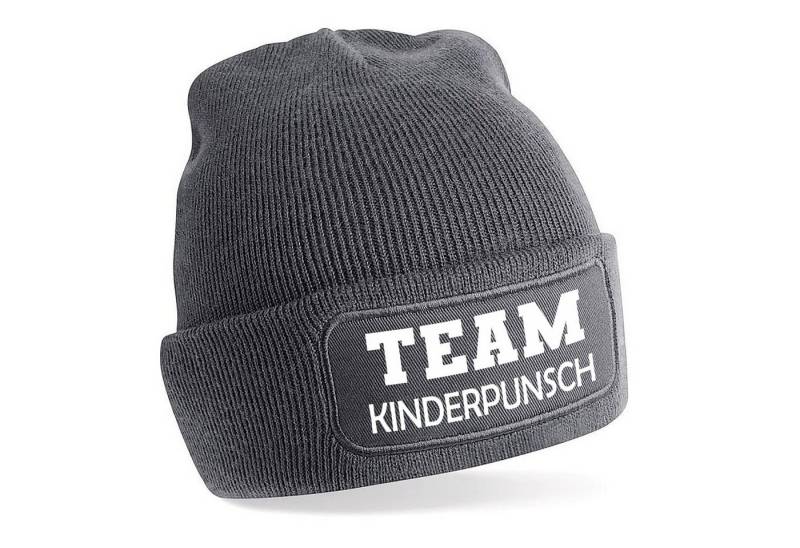 Herzbotschaft Beanie Strickmütze mit Spruch TEAM KINDERPUNSCH (Mütze mit Aufdruck, Skimütze) Unisex SoftTouch angenehm weiche und warme Wintermütze Einheitsgröße von Herzbotschaft