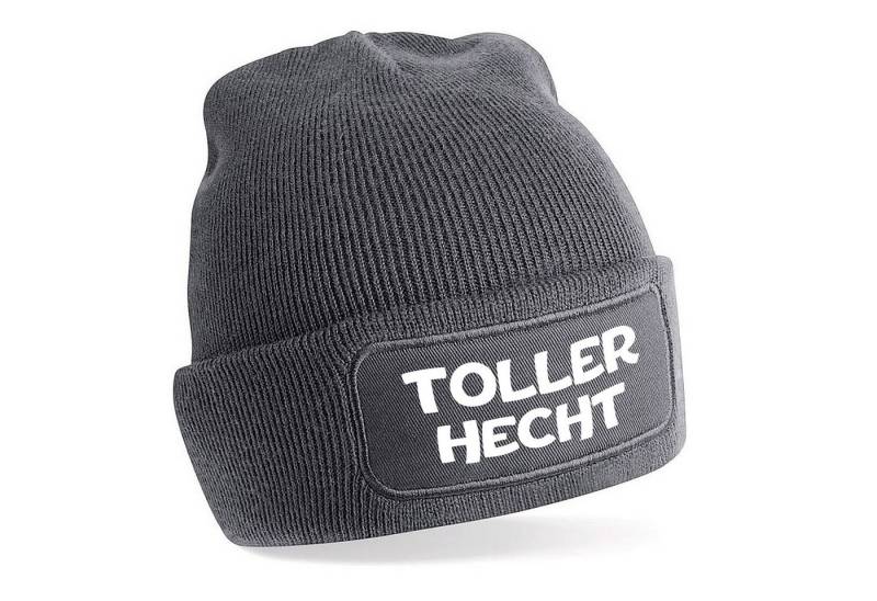 Herzbotschaft Beanie Strickmütze mit Spruch TOLLER HECHT (Skimütze) Unisex Mütze angenehm weiche und warme Wintermütze Einheitsgröße von Herzbotschaft