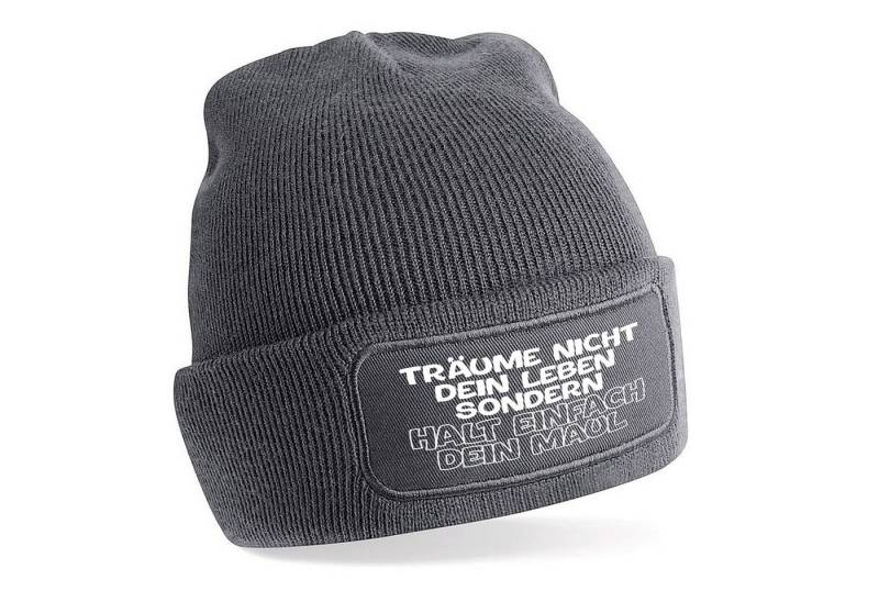 Herzbotschaft Beanie Strickmütze mit Spruch TRÄUME NICHT DEIN LEBEN (Mütze mit Aufdruck, Skimütze) Unisex SoftTouch angenehm weiche und warme Wintermütze Einheitsgröße von Herzbotschaft