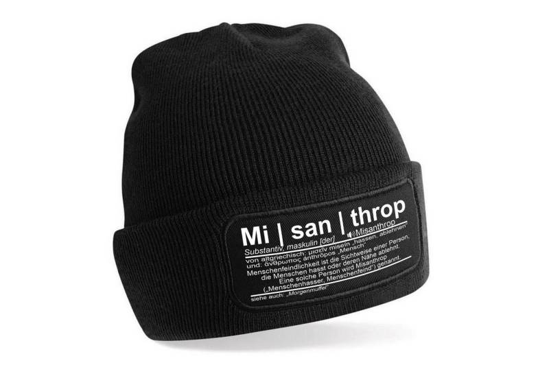 Herzbotschaft Skimütze Strickmütze mit Spruch Mi san throp (Mütze mit Aufdruck, Skimütze) Unisex SoftTouch angenehm weiche und warme Wintermütze Einheitsgröße von Herzbotschaft