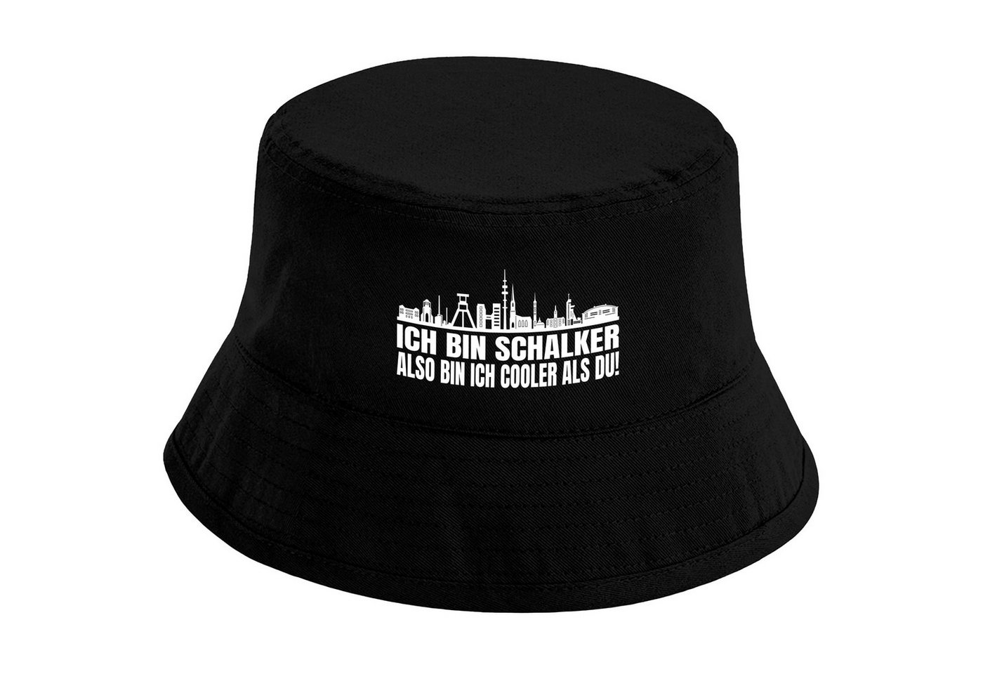 Herzbotschaft Sonnenhut Bucket Hat Ich bin Schalker also bin ich cooler als du! (Unisex Einheitsgröße, Sommerhut mit Spruch, Festivalhut, Fischerhut) für Damen & Herren von Herzbotschaft
