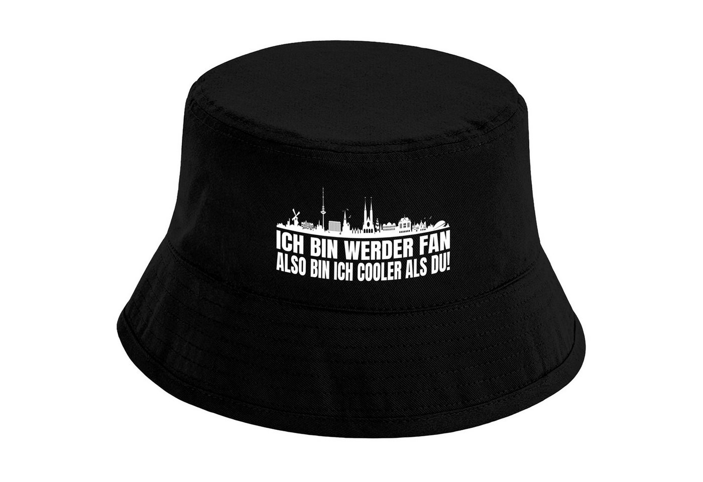 Herzbotschaft Sonnenhut Bucket Hat Ich bin Werder Fan also bin ich cooler als du! (Unisex Einheitsgröße, Sommerhut mit Spruch, Festivalhut, Fischerhut) für Damen & Herren von Herzbotschaft