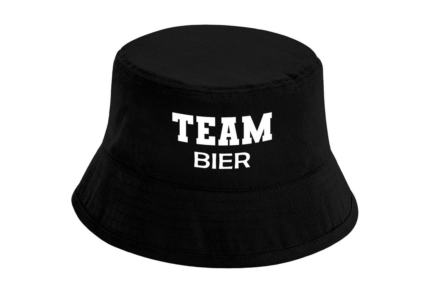 Herzbotschaft Sonnenhut Bucket Hat Team Bier (Unisex Einheitsgröße, Sommerhut mit Spruch, Festivalhut, Fischerhut) für Damen & Herren von Herzbotschaft