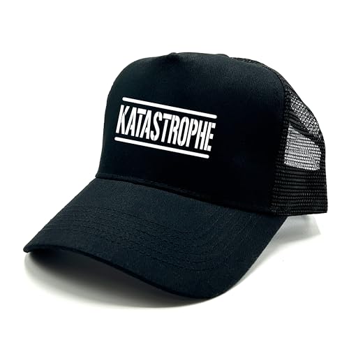 Herzbotschaft Trucker Cap in Mesh Optik mit Spruch | KATASTROPHE | Farbwahl | Unisex Baseball Mütze | hochwertiger Druck | OneSize durch verstellbaren Klipp-Verschluss von Herzbotschaft