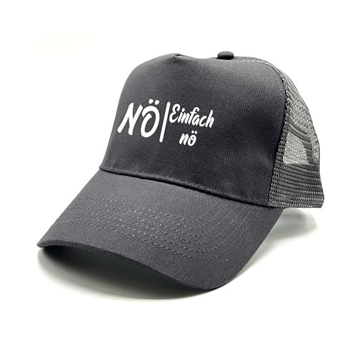Herzbotschaft Trucker Cap in Mesh Optik mit Spruch | Nö - Einfach nö | Farbwahl | Unisex Baseball Mütze | hochwertiger Druck | OneSize durch verstellbaren Klipp-Verschluss von Herzbotschaft