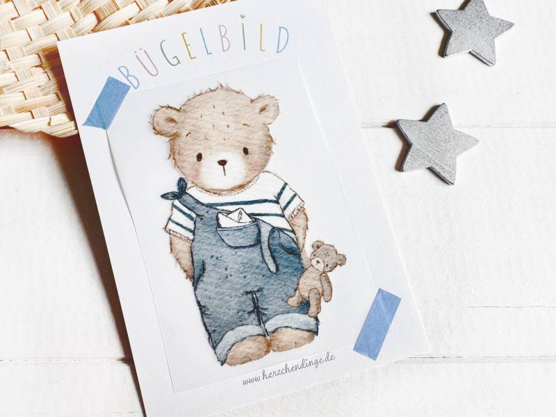 Süßes Bügelbild Bär Mit Teddy Süßes Bügelbild Bär Mit Teddy von Herzchendinge
