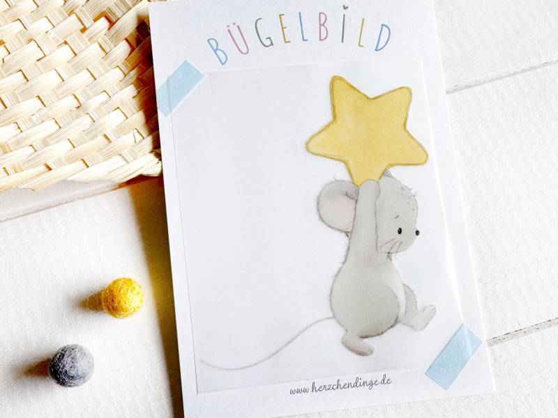 Zauberhaftes Bügelbild Maus Mit Stern Zauberhaftes Bügelbild Maus Mit Stern von Herzchendinge