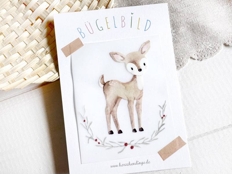 Zauberhaftes Bügelbild Rehkitz Herbstblättern Zauberhaftes Bügelbild Rehkitz Herbstblättern von Herzchendinge