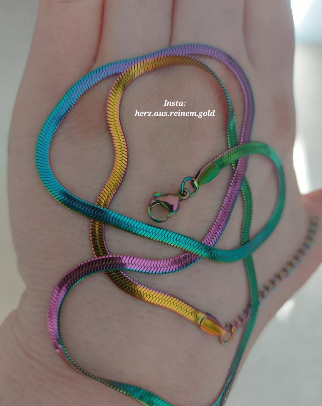 Halskette Schlangenkette Titanstahl Elektro Plattiert Alle Farben Regenbogen Schmuck /Geschenk Love Beziehung Romantisch Damen Herren Modern Halskette Schlangenkette Titanstahl Elektro Plattiert Alle Farben Regenbogen Schmuck /Geschenk Love Beziehung Romantisch Damen Herren Modern von HerzderMonstera