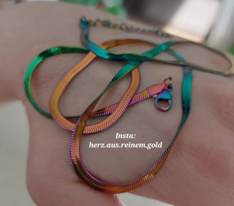 Halskette Schlangenkette Titanstahl Elektro Plattiert Alle Farben Regenbogen Schmuck /Geschenk Love Beziehung Romantisch Damen Herren Halskette Schlangenkette Titanstahl Elektro Plattiert Alle Farben Regenbogen Schmuck /Geschenk Love Beziehung Romantisch Damen Herren von HerzderMonstera