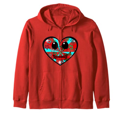 Retro 60er Herz Herzen Vintage lustig Kinder Mädchen Jungen Kapuzenjacke von Herzen Herz herzlich