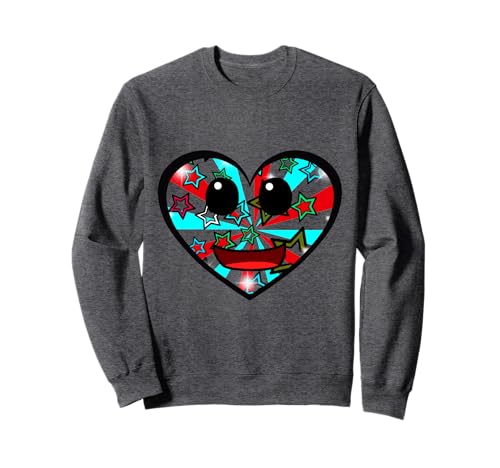 Retro 60er Herz Herzen Vintage lustig Kinder Mädchen Jungen Sweatshirt von Herzen Herz herzlich