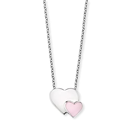 Herzengel Mädchen Kinder Halskette aus Sterling Silber und einem Anhänger mit zwei Herzen aus Emaille - Karabinerverschluss - längenverstellbar - nickelfrei Herzengel Mädchen Kinder Halskette aus Sterling Silber und einem Anhänger mit zwei Herzen aus Emaille - Karabinerverschluss - längenverstellbar - nickelfrei von Herzengel