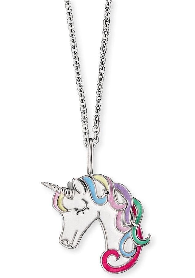 Herzengel Kette mit Anhänger Einhorn, HEN-UNICORN01, mit Emaille von Herzengel