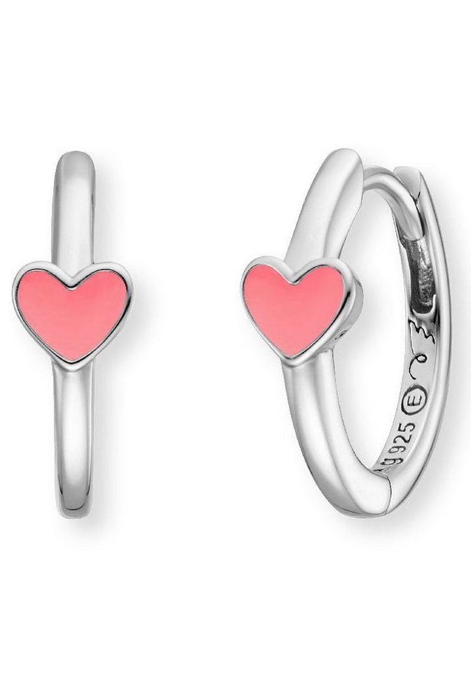 Herzengel Paar Creolen Schmuck Geschenk, Little Heart, Herz, HEE-HEART-06-CR, HEE-HEART-13-CR, mit Emaille Herzengel Paar Creolen Schmuck Geschenk, Little Heart, Herz, HEE-HEART-06-CR, HEE-HEART-13-CR, mit Emaille von Herzengel