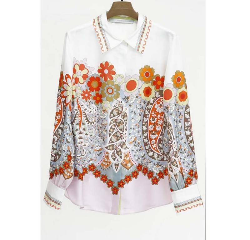 Herzensangelegenheit Blusentop Seidenbluse mit floralem Print – Light Lilac Multi von Herzensangelegenheit