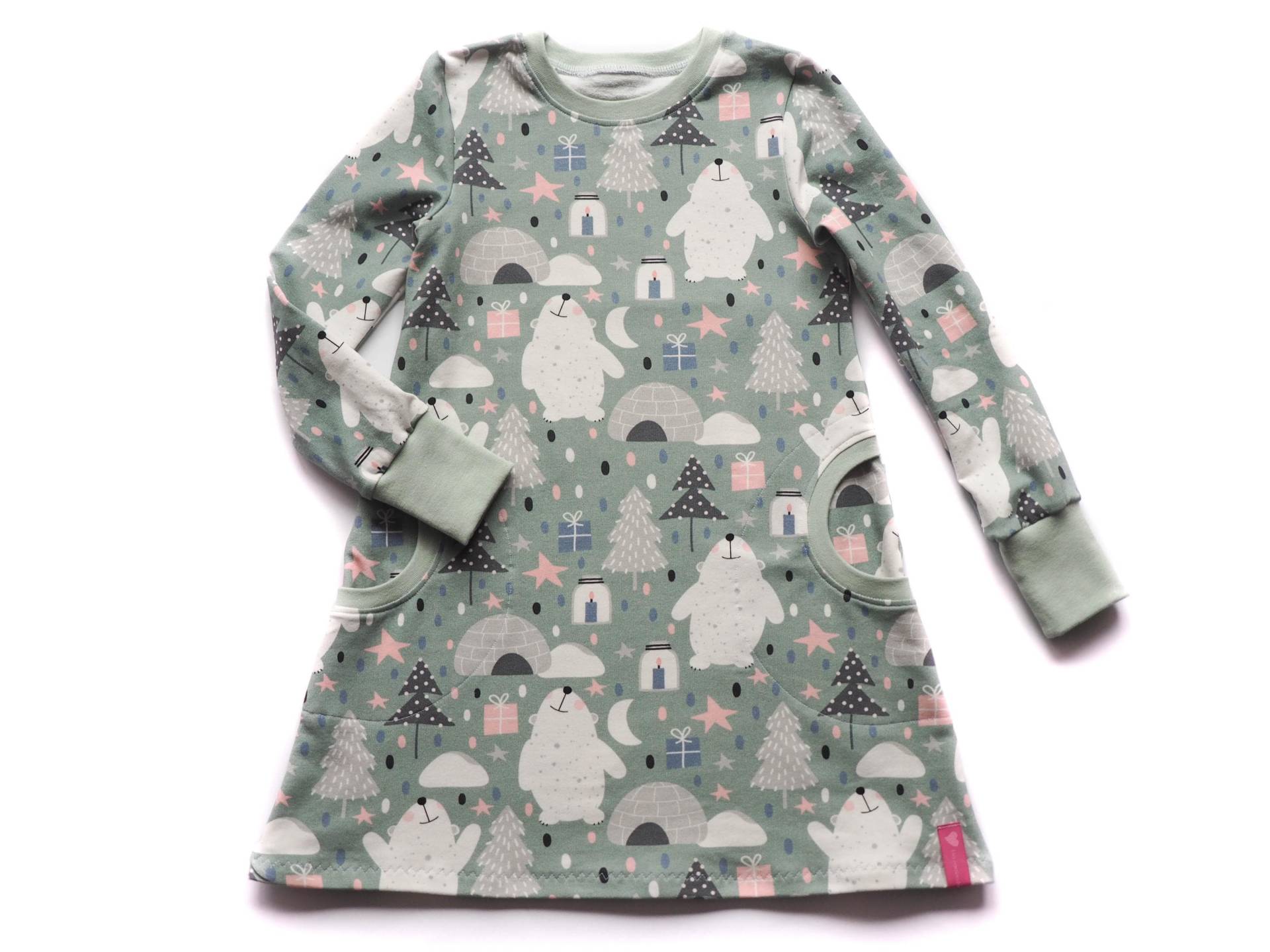 Kleid Mädchen Eisbären Iglu von HerzenskinderDesign