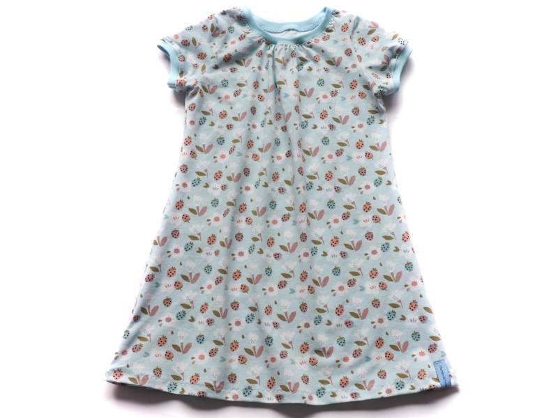 Kleid Mädchen Erdbeeren Hellblau von HerzenskinderDesign