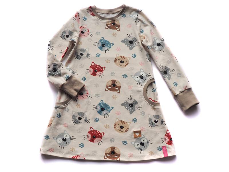 Kleid Mädchen Katzen Geschenk Geburtstag von HerzenskinderDesign