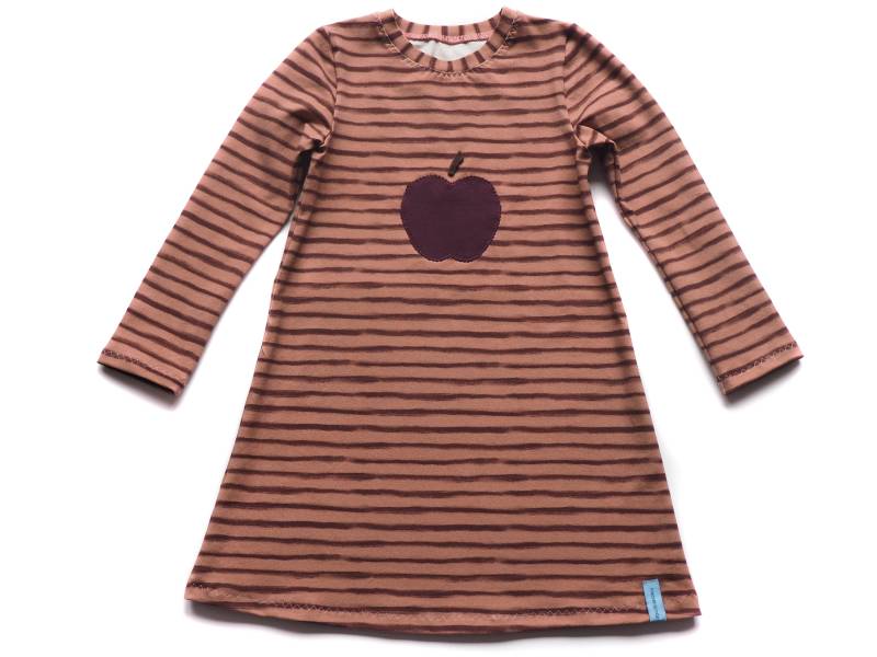 Kleid Mädchen Lila Streifen Apfel von HerzenskinderDesign