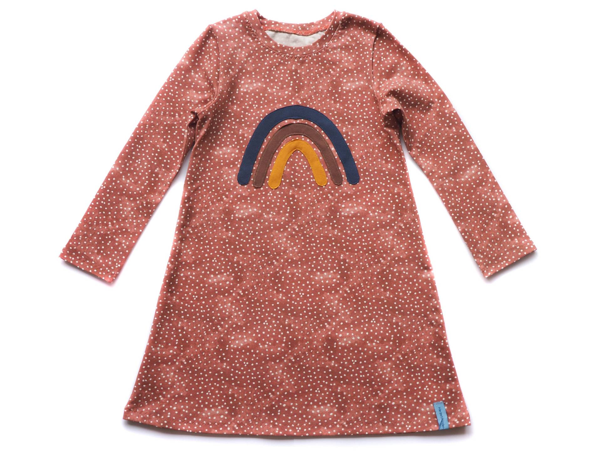 Kleid Mädchen Regenbogen Punkte von HerzenskinderDesign