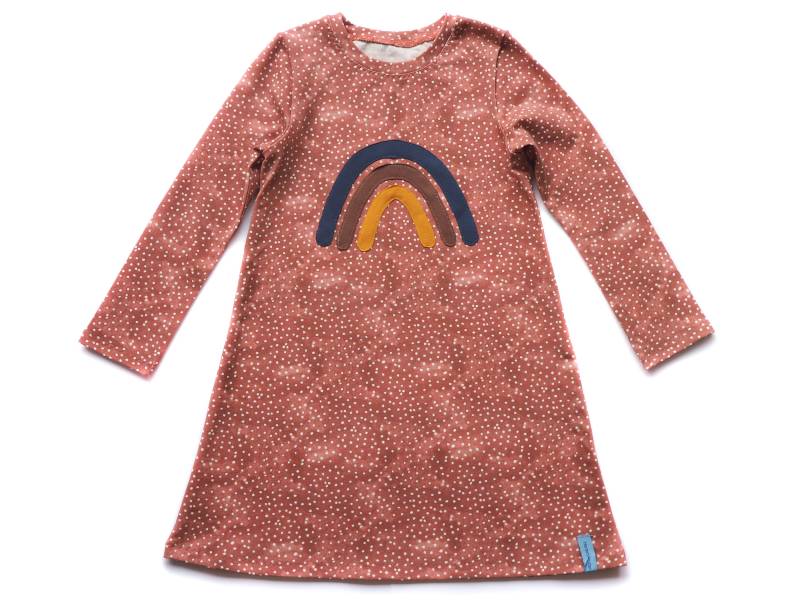 Kleid Mädchen Regenbogen Punkte von HerzenskinderDesign