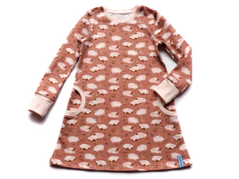 Kleid Mädchen Schweine Ferkel Altrosa von HerzenskinderDesign