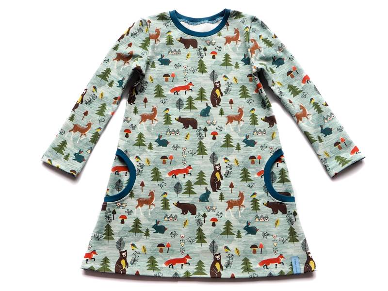 Kleid Waldtiere Geschenk Geburtstag Einschulung von HerzenskinderDesign