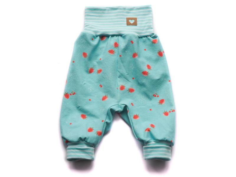 Pumphose Erdbeeren Beeren Türkis Streifen von HerzenskinderDesign