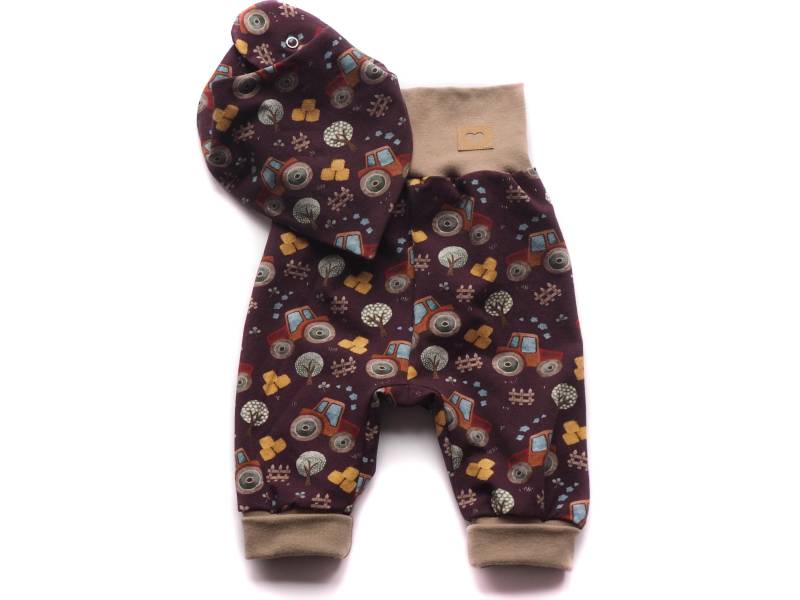 Pumphose Halstuch Lila Trecker Geburt Baby von HerzenskinderDesign