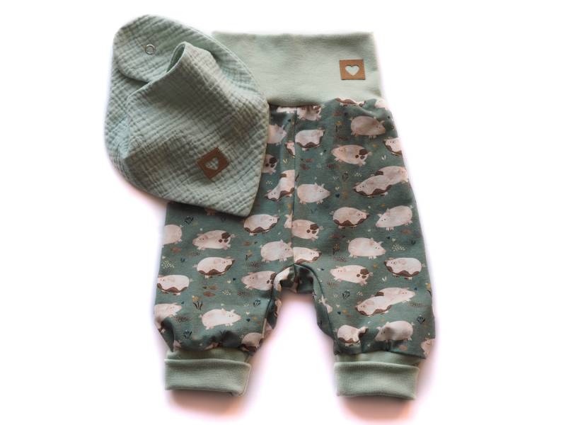 Pumphose Halstuch Musselin Windelstoff Schweine von HerzenskinderDesign