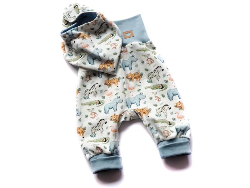 Pumphose Halstuch Tiere Dschungel Geburt Baby von HerzenskinderDesign