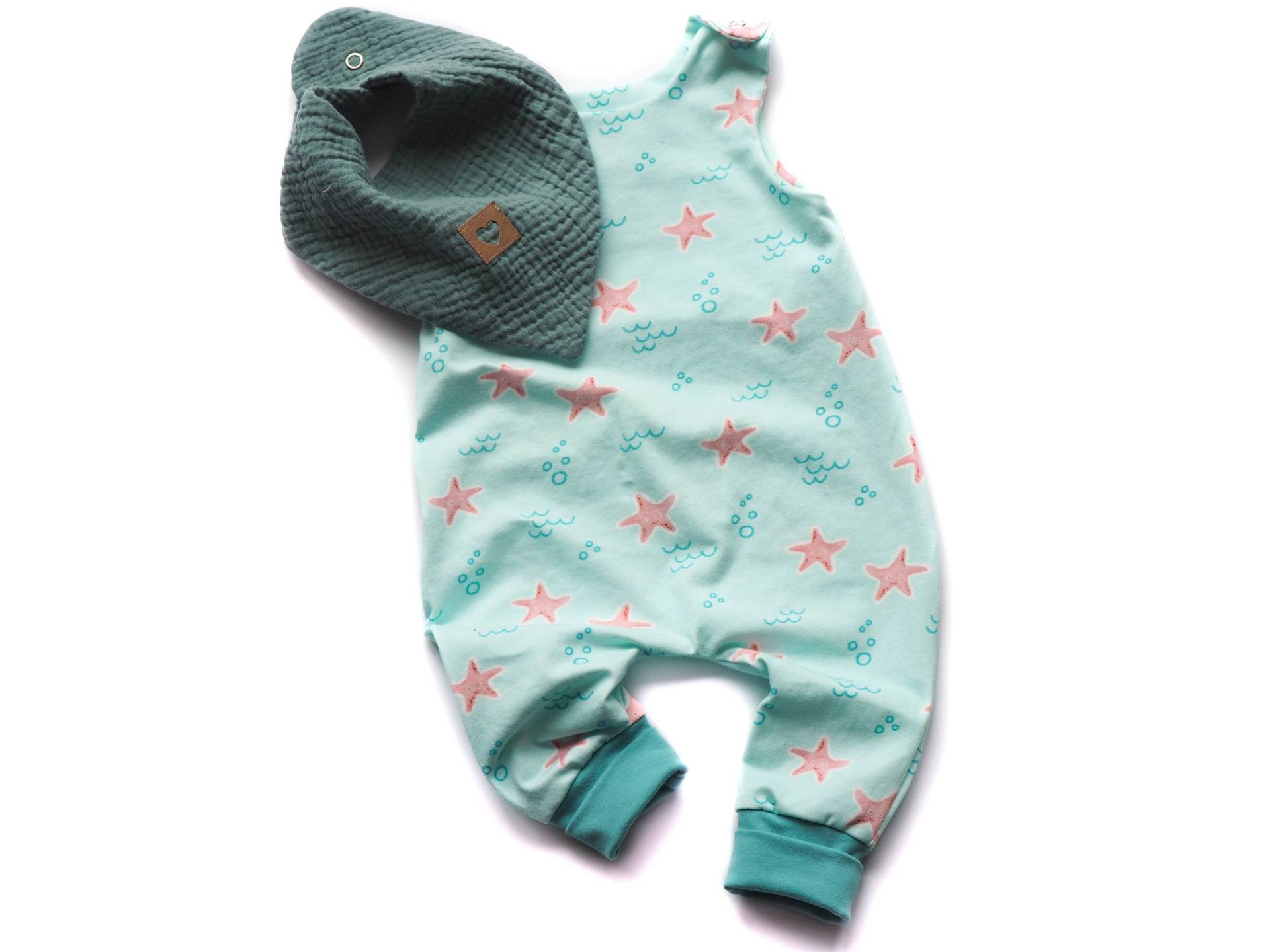 strampler Halstuch Musselin Seestern Geburt Baby strampler Halstuch Musselin Seestern Geburt Baby von HerzenskinderDesign