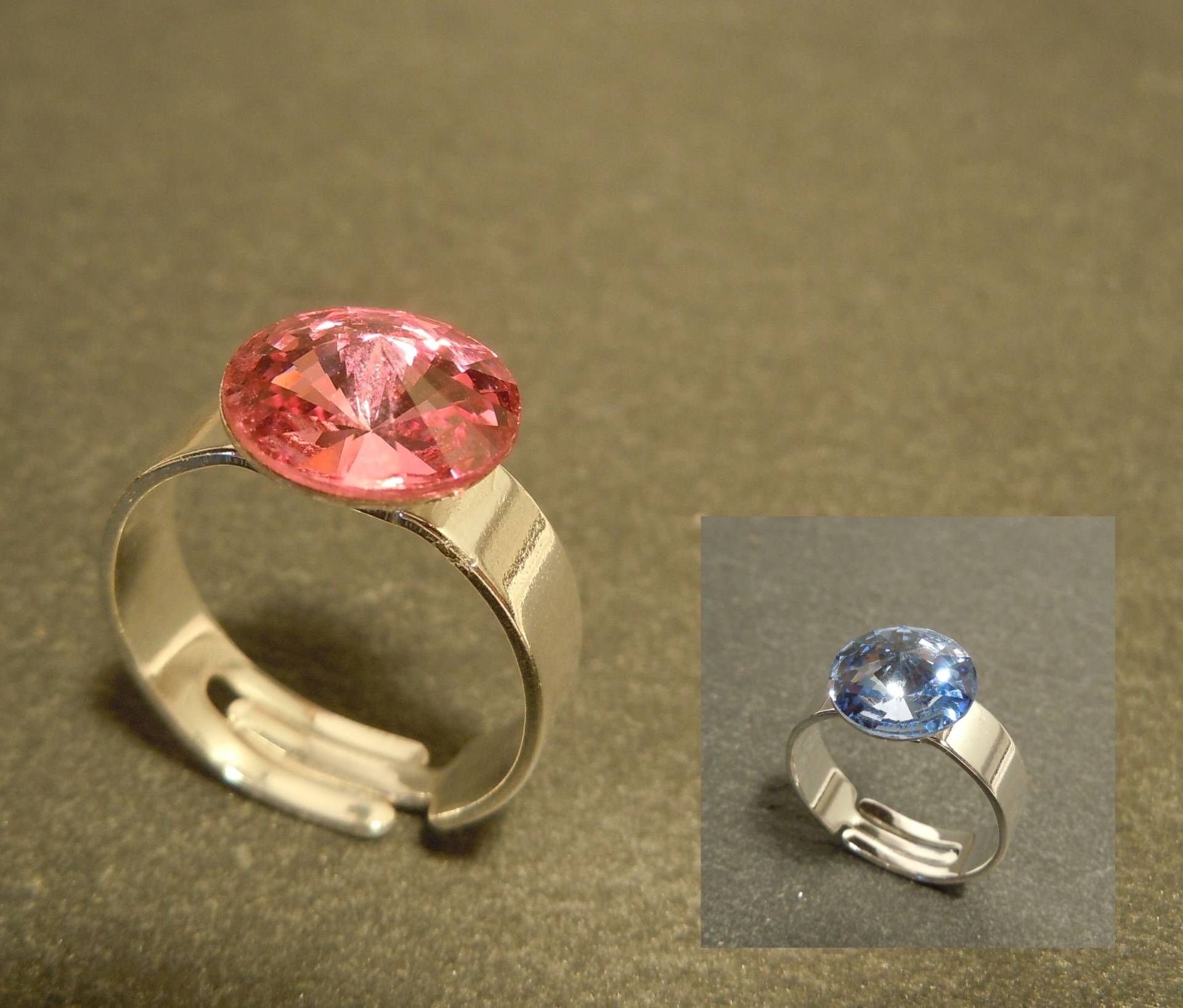 Ring Swarovski Kristall, Verlobungsring, Geschenk, Größe Verstellbar, Versilbert, Rose, Sapphire, Edel, Glitzer, #52 Ring Swarovski Kristall, Verlobungsring, Geschenk, Größe Verstellbar, Versilbert, Rose, Sapphire, Edel, Glitzer, #52 von HerzenssachevonSusn