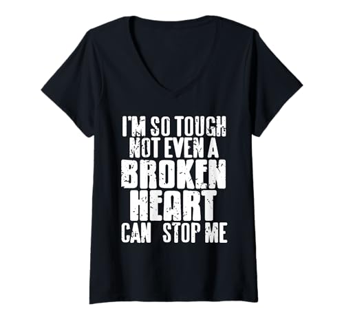 Damen Zäher Kämpfer Gebrochenes Herz Überlebender Inspirierend T-Shirt mit V-Ausschnitt Damen Zäher Kämpfer Gebrochenes Herz Überlebender Inspirierend T-Shirt mit V-Ausschnitt von Herzgesundheit Genesung Bewusstsein