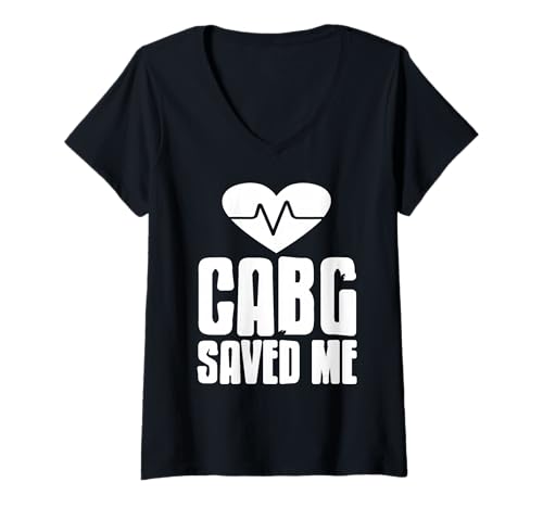 Damen CABG Herzoperation Überlebender Herzschlag Grafik T-Shirt mit V-Ausschnitt Damen CABG Herzoperation Überlebender Herzschlag Grafik T-Shirt mit V-Ausschnitt von Herzgesundheit und Erholung