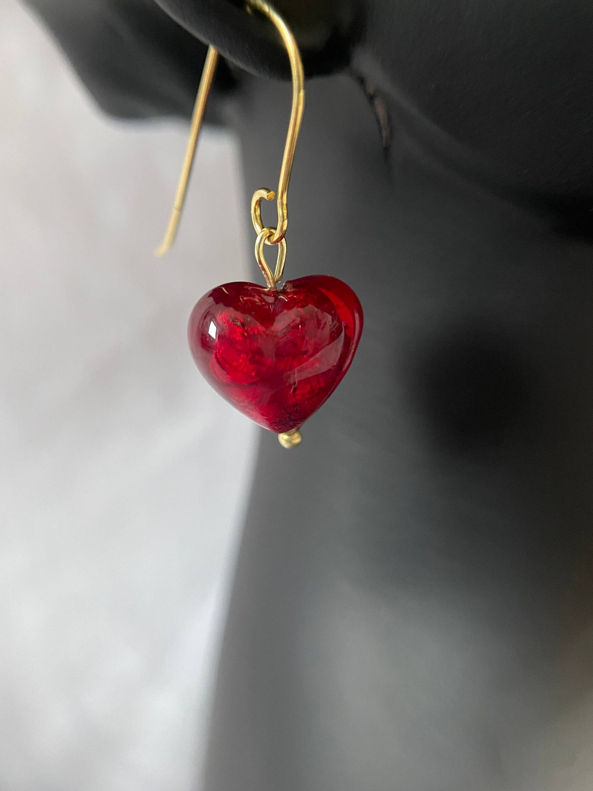 Ohrhänger "Red Heart" Aus Vergoldetem Recyclingsilber | 925 Mit Echten Muranoglasperlen Ohrhänger "Red Heart" Aus Vergoldetem Recyclingsilber | 925 Mit Echten Muranoglasperlen von HerzglanzShop