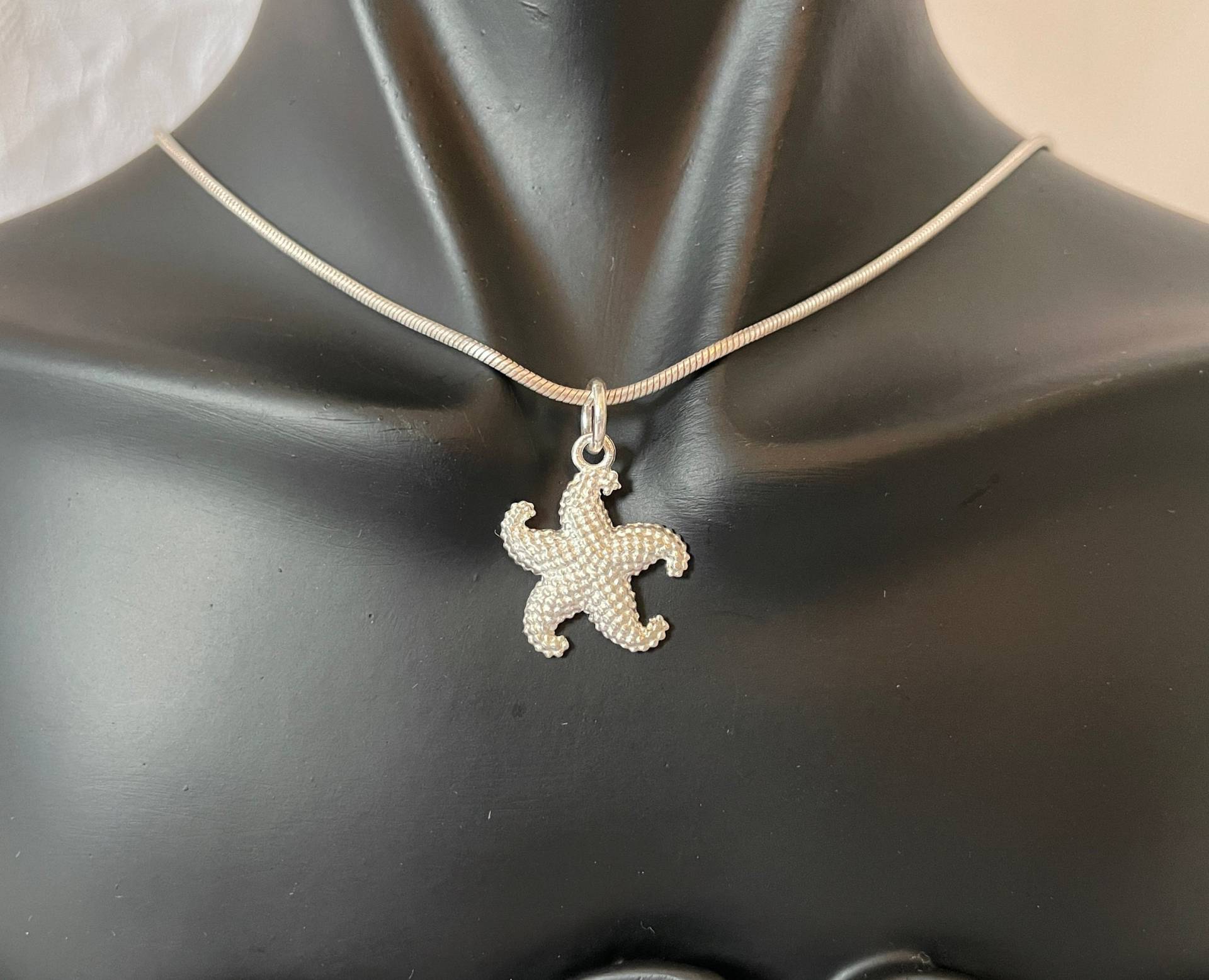 Recyclingsilberkette | 925 Mit Seestern-Anhänger, Schlangenkette Recyclingsilberkette | 925 Mit Seestern-Anhänger, Schlangenkette von HerzglanzShop