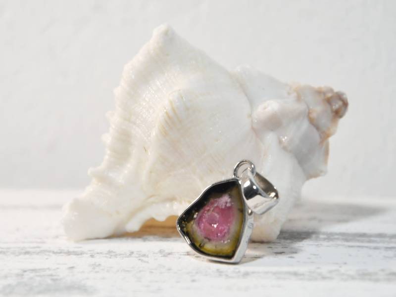 Turmalin Anhänger Wassermelonenturmalin | 925Er Silber Halskette Herzgöttin von Herzgoettin