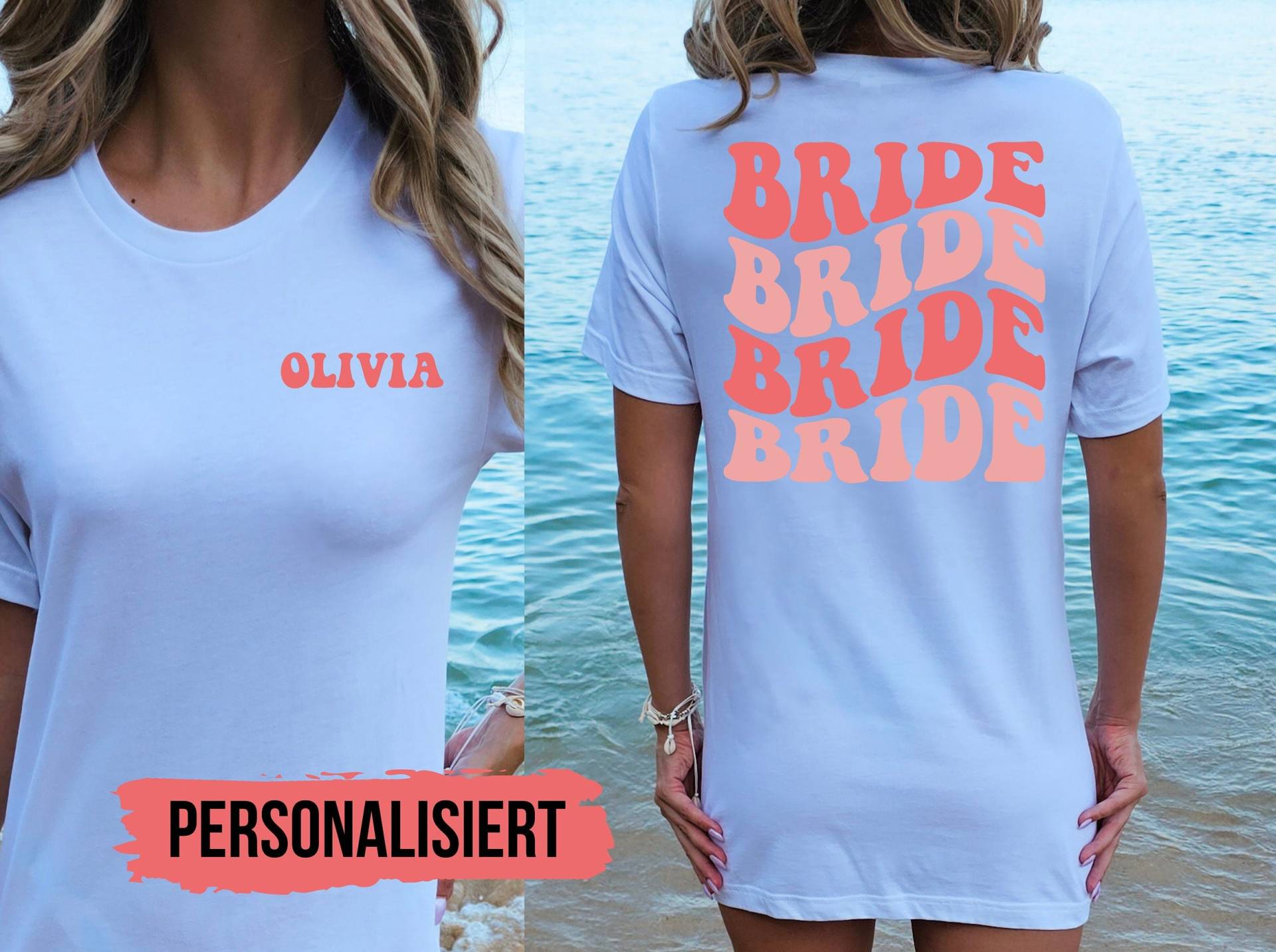 Personalisiertes Braut Shirt Für Junggesellenabschied, Jga T-Shirts, Tshirt Damen, Gruppenshirts, Team Shirts, Hochzeitsgeschenk von Herzlichmanufaktur