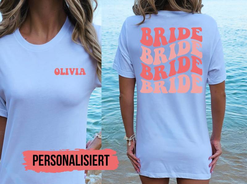 Personalisiertes Braut Shirt Für Junggesellenabschied, Jga T-Shirts, Tshirt Damen, Gruppenshirts, Team Shirts, Hochzeitsgeschenk Personalisiertes Braut Shirt Für Junggesellenabschied, Jga T-Shirts, Tshirt Damen, Gruppenshirts, Team Shirts, Hochzeitsgeschenk von Herzlichmanufaktur